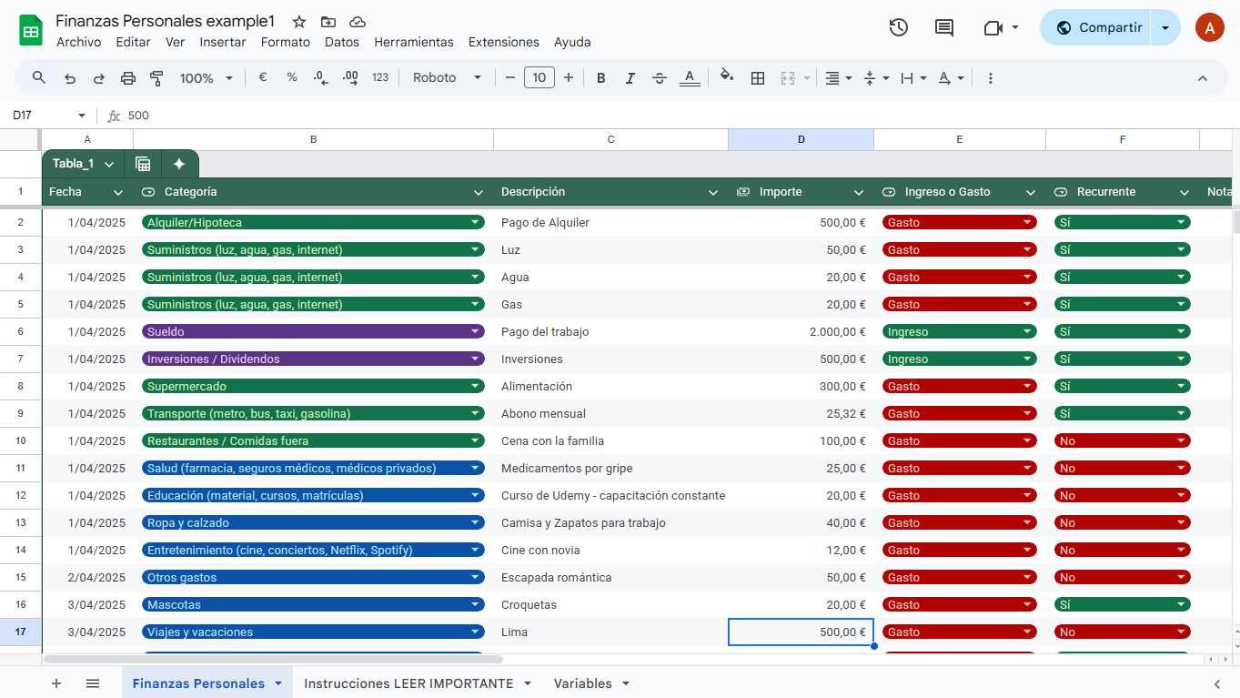 Controla tus gastos y ahorra con este Dashboard Online de Finanzas Personales